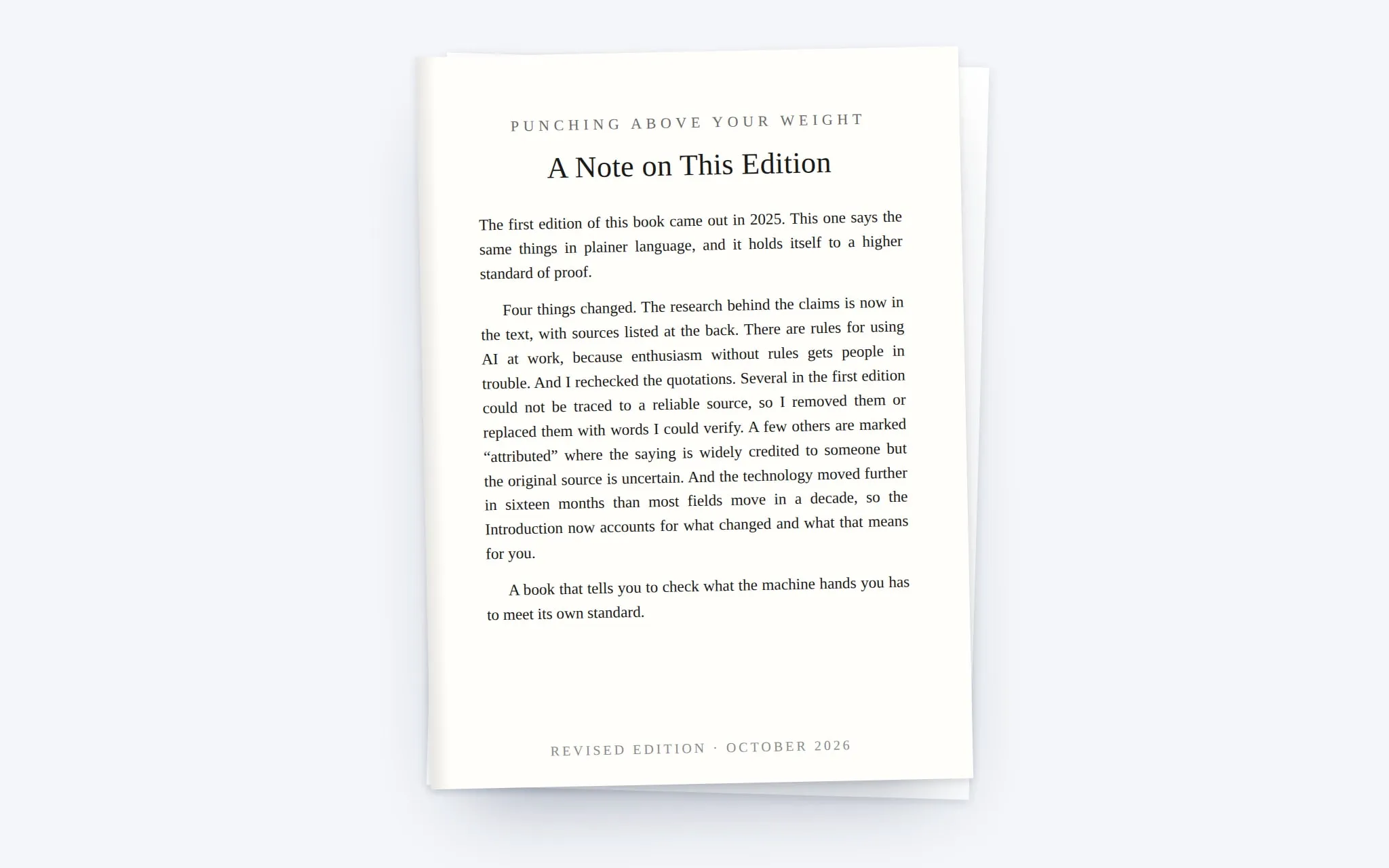 The opening page of the revised edition, headed A Note on This Edition, explaining the four things that changed