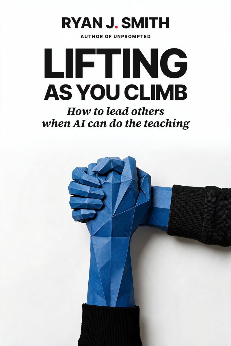 Cover of Lifting As You Climb: two blue paper hands clasped against white
